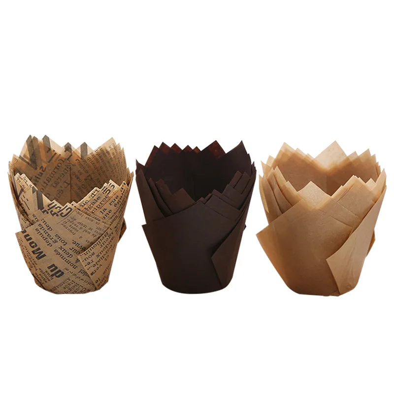 50szt Tulipan Muffin Cupcake Paper Cups Oilproof Cupcake Liner Baking Muffin Box Cup Cake Decorating Tool Wrap Cases