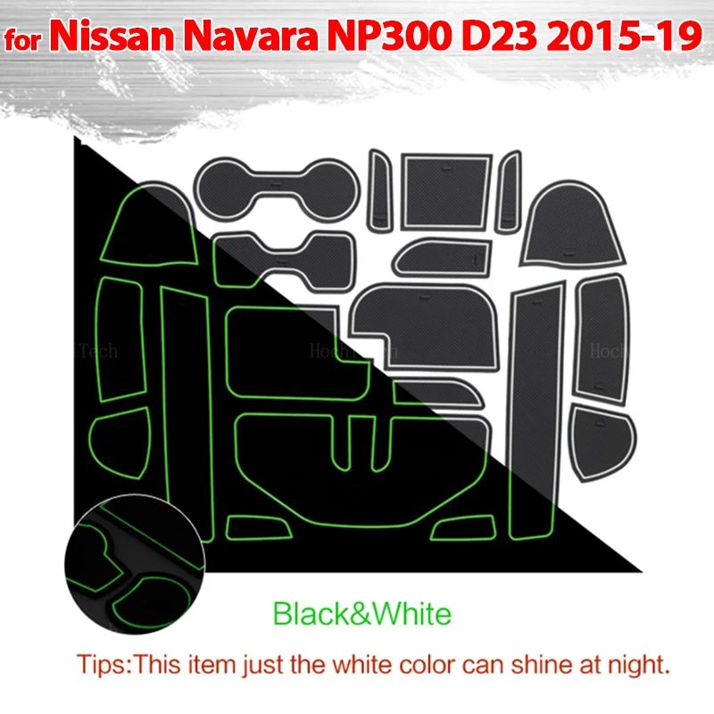 

Rubber Anti-slip Mat Door Groove Cup pad phone Cushion Gate Coaster Car Accessories for Nissan Navara NP300 D23 2015-2019