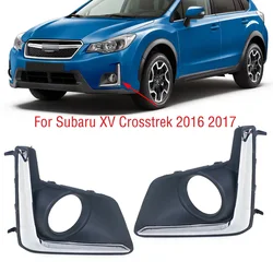 For Subaru XV Crosstrek 2016 2017 Car Front Bumper Fog Light Lamp Frame Cover Foglight Foglamp Chrome Trim Cap Hood Lid Bezel