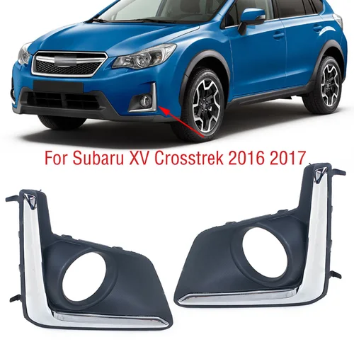 Para Subaru XV Crosstrek 2016 2017 luz antiniebla del parachoques delantero del coche cubierta del marco de la lámpara antiniebla faro antiniebla cromado tapa del capó bisel