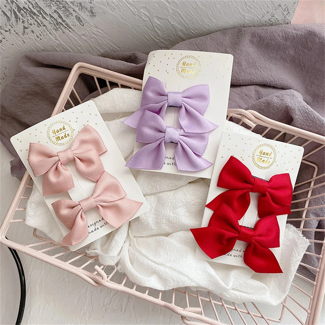 Flower Girls Dress New Bow Headgear Cute Sweet Little Girl Hair Accessories Summer Girls Net Red Clips Baby Hairpins Children