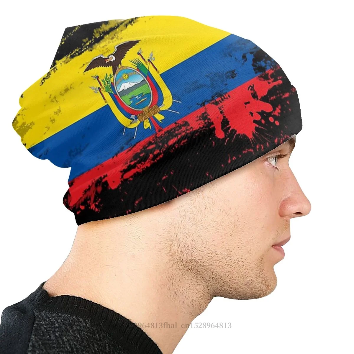 Bonnet Hats National Men Women\'s Ecuador Splatter Winter Warm Cap Design Skullies Beanies Caps