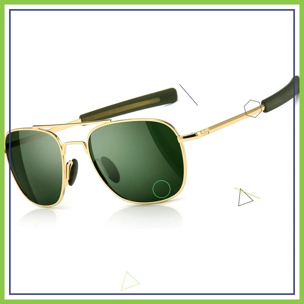 Gafas de sol polarizadas estilo militar para hombre, estilo piloto aviador, con patillas tipo bayoneta, protección UV400