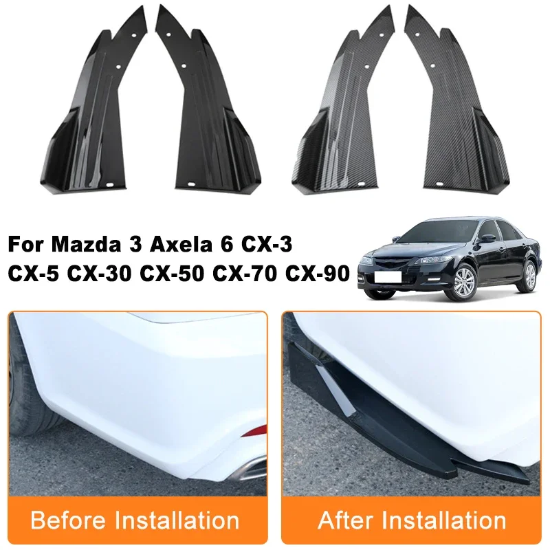 

Car Rear Bumper Spoiler Lip Diffuser Side Skirt Splitter Wrap Angle Anti-Crash For Mazda 3 Axela 6 CX-3 CX-5 CX-30 CX-50 CX-70