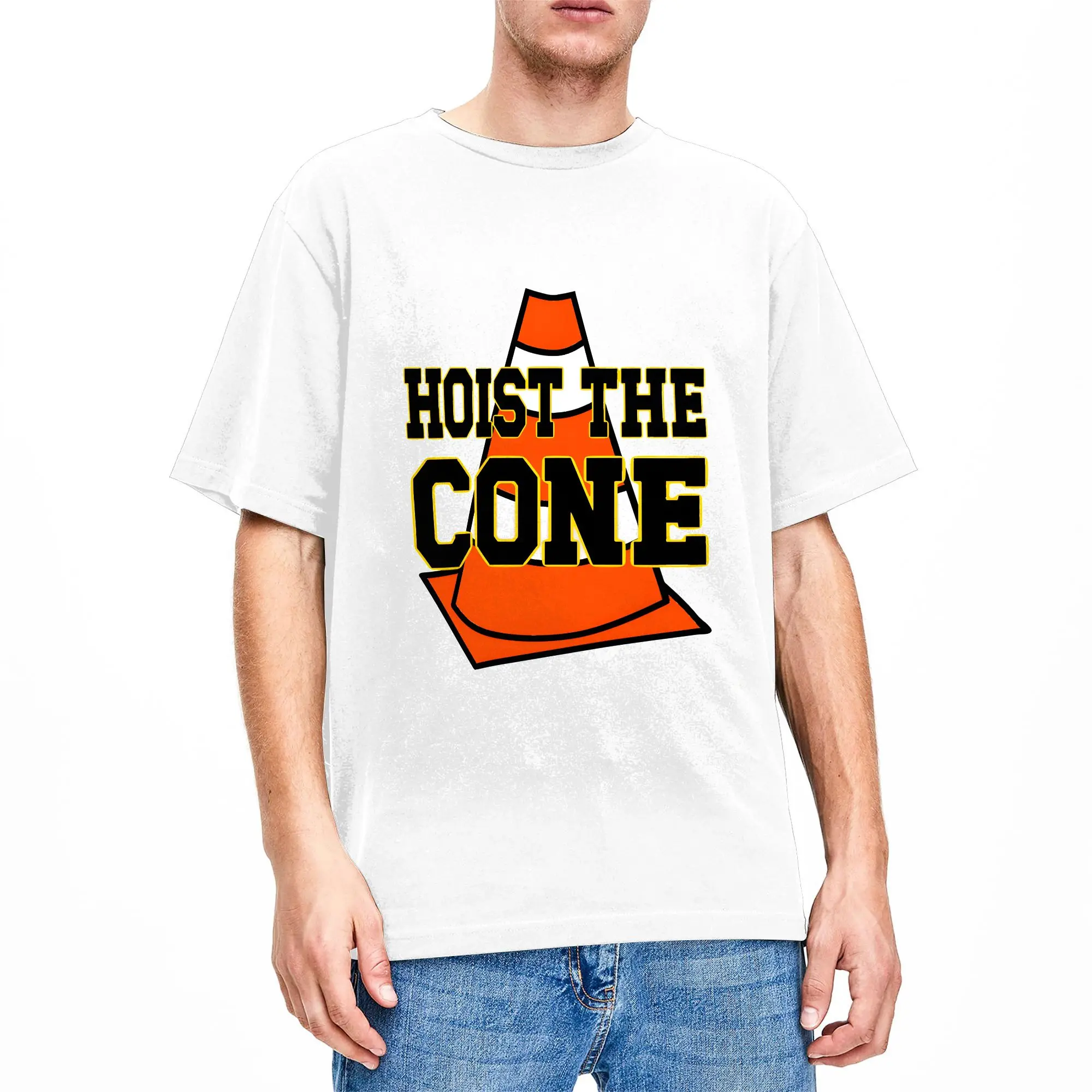 Hoist The Cone T-Shirt for Men  Awesome Pure Cotton Tees Crew Neck Short Sleeve T Shirts Summer Clothing