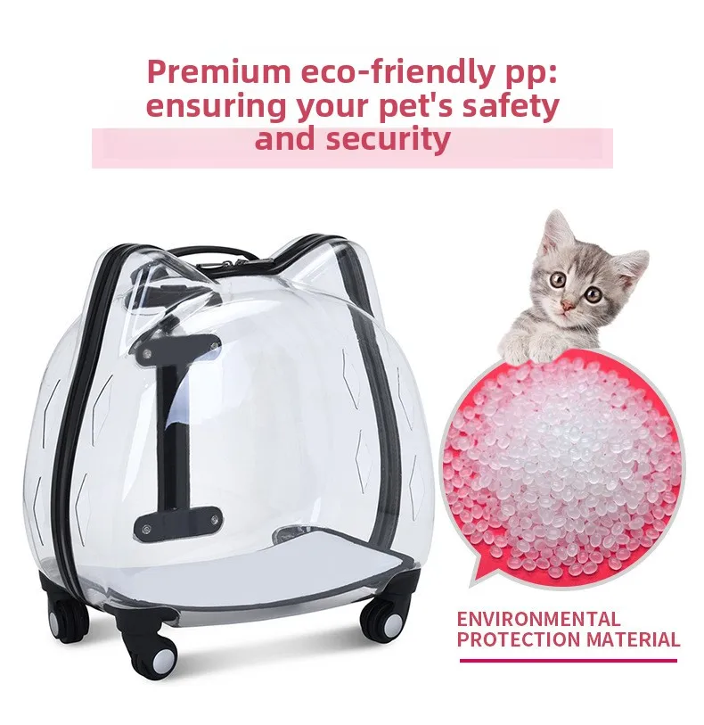Cat bag trolley case Pet going out portable belt Bubble case Transparent space capsule Dog going out Suitcase Cat backpack - view 5