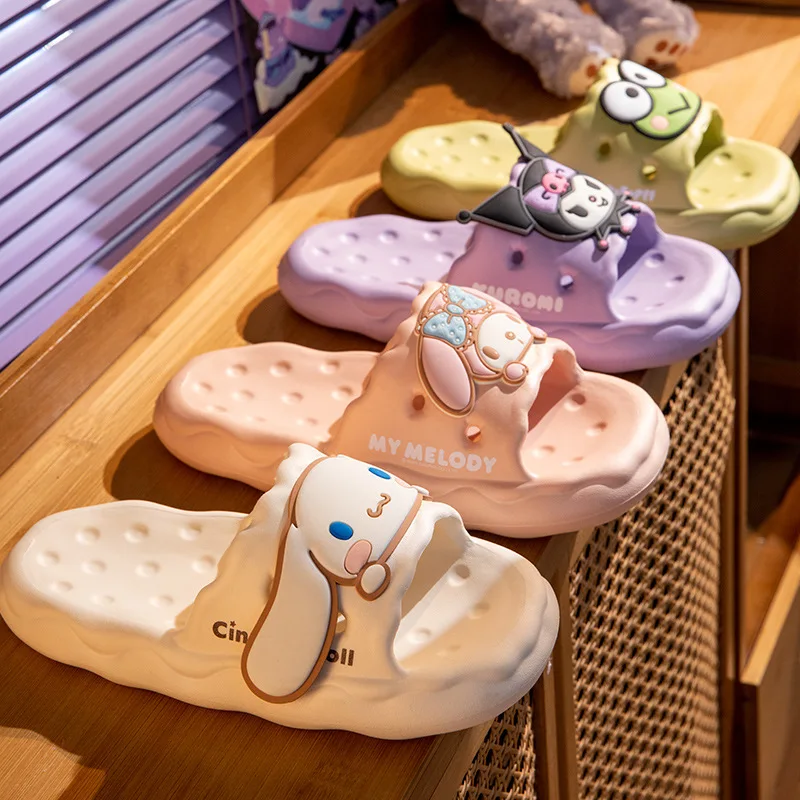 Cartoon Sanrio Cinnamoroll My Melody Kuromi Kero Kero Keroppi Slippers Cute Summer Ladies Slippers Home Slippers