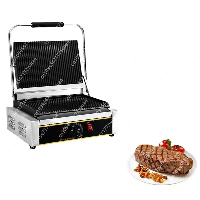 Commercial Sandwich Grill Single Head Panini Griller Sandwich Maker Hot Plates Contact Grill Commercial Griddle Machine