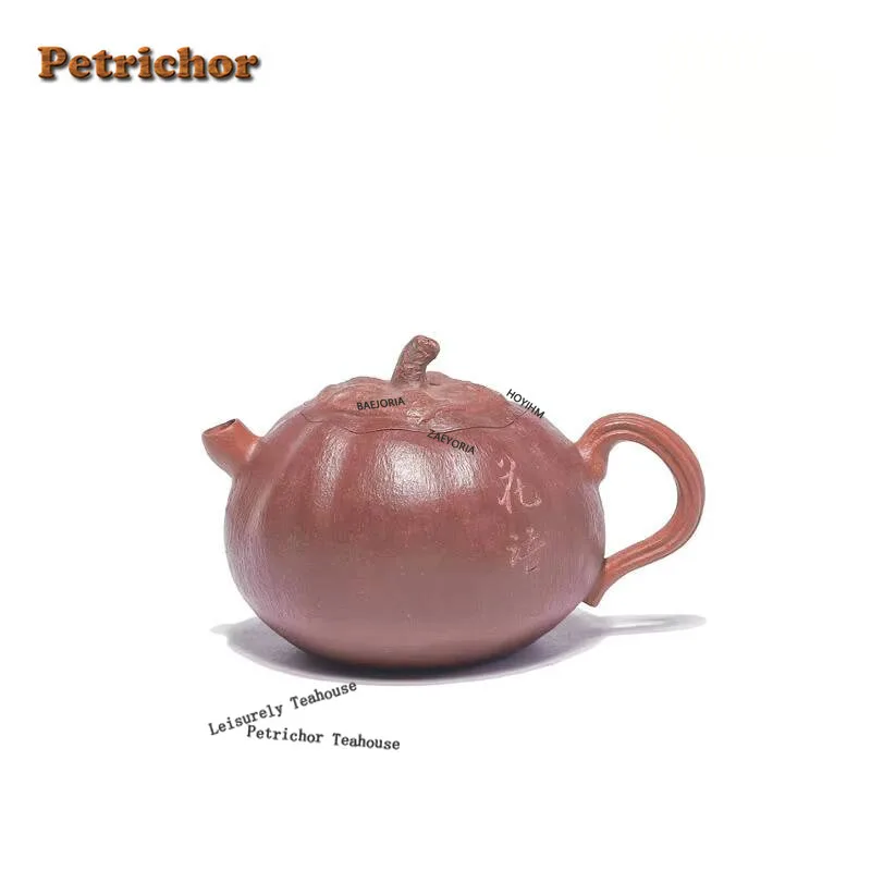 HOYIHM 100ml Yixing Purple Clay Teapot Handmade Pumpkin Pot Raw Ore Section Mud Starch Kettle With Filter Zisha Teaset Gift