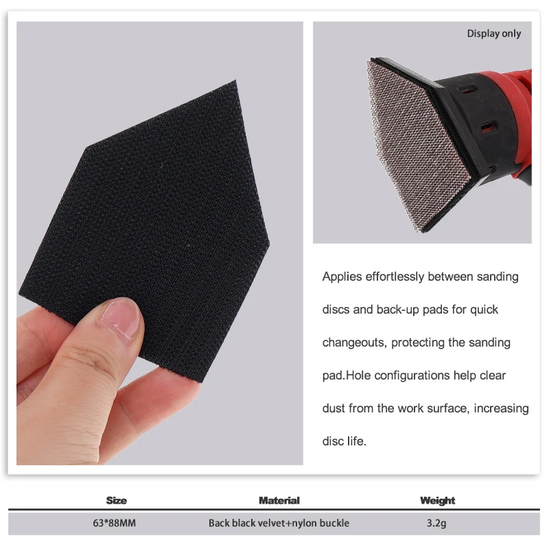 5/10Pcs VIBRATITE 63×88mm 3/10mm Pentagon Hook & Loop Interface Pad Flexible Foam Buffer Cushion Pad for Orbital Spot Sander Fit
