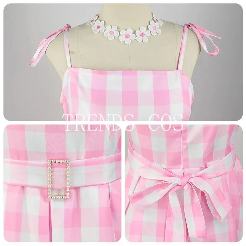 أزياء فيلم باربي التأثيرية للنساء فستان مارجوت روبي الوردي كين رايان جوسلينج باربي للفتيات والأطفال أزياء الهالوين 2023