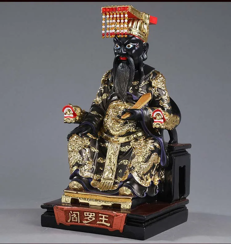 39cm large  Wholesale Buddha Taoism figure Southeast Asia  Exorcise evil spirits FENG SHUI king of Hell God YAN WANG YE statue