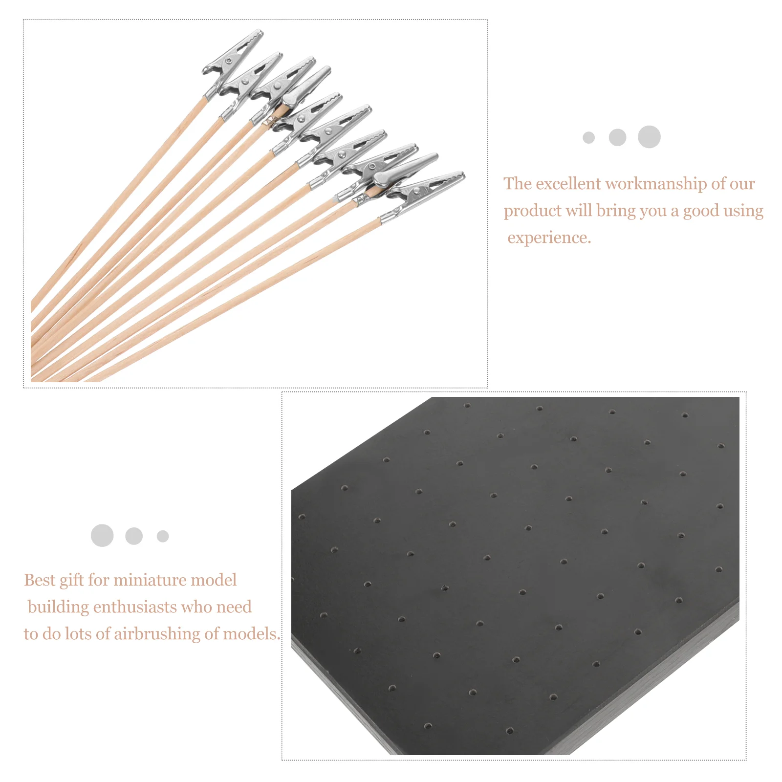 Spray Paint Stand Set Clip DIY Model Coloring Bases Stick Plastic Bamboe Modellen Gereedschap Clips