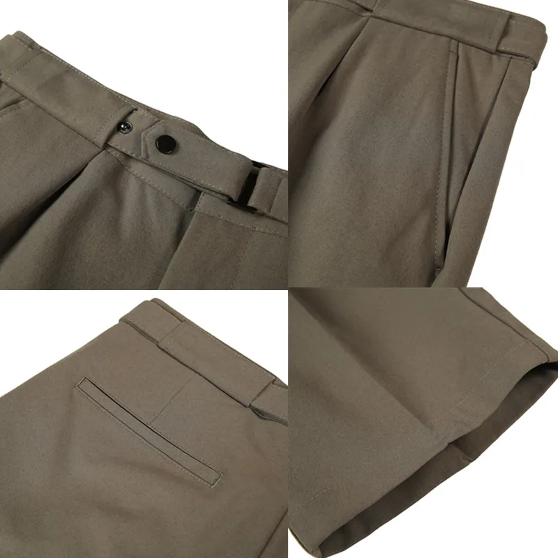 Pantalones cortos hasta la rodilla con cinturón para hombre, ropa Formal de negocios, ajuste Delgado, informal, color sólido, 4 colores, moda de verano