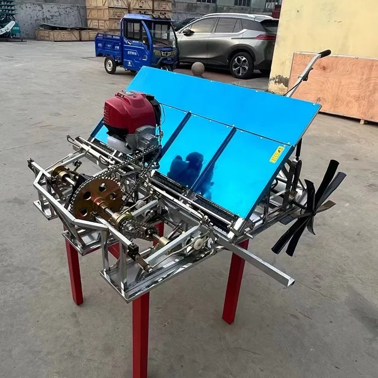 6-Row Rice Transplanter, Gaso line Engine Driven Seeders Automatic Operated Rice Transplanter 6-Row Walking Type For Paddy Field