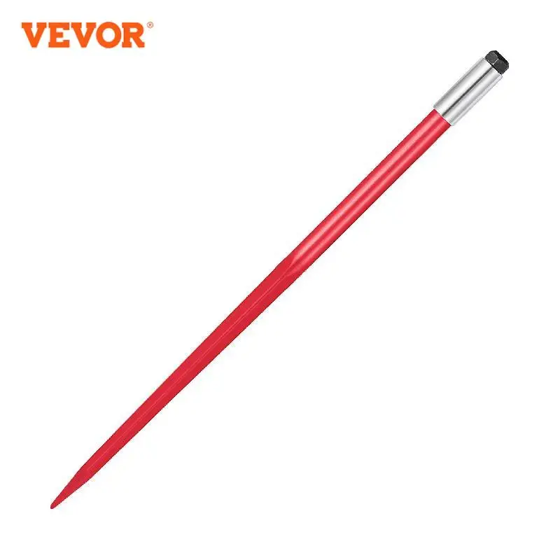 

VEVOR Hay Spear Bale Spear Capacity Spike Quick Attach Square Hay Red Coated Forks Hex Nut Sleeve for Buckets Tractors Loaders