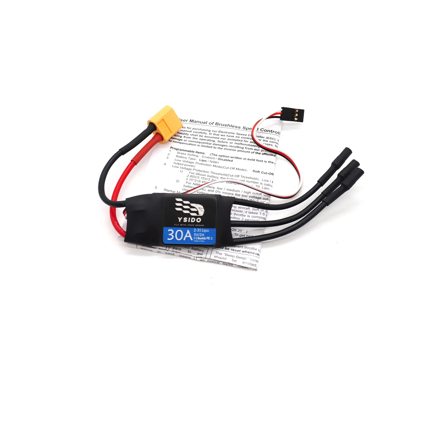 Piezas de aviones modelo RC 10A/30A/40A/50A/80A ESC con controlador electrónico de velocidad UBEC 2-7S para helicóptero cuadricóptero RC FPV