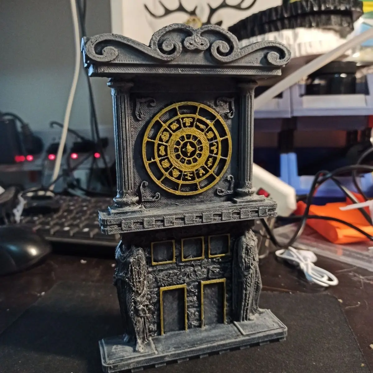 3d Printing Clock Tower Dial Fire Clock Relief Saint Seiya Sacred Clothing Mythological Props Athena