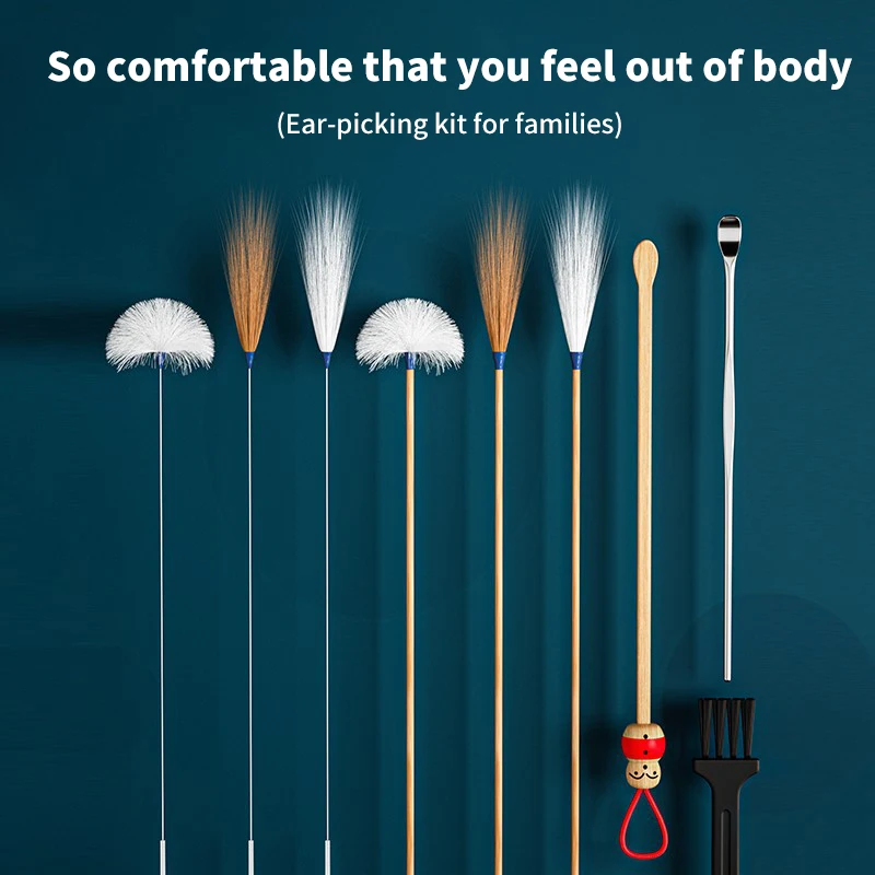 10Pcs/Set Ear Picking Tool Household Ear Spoon Goose Feather Stick Professional Ear Digging Tool Ear Picking Tool‘