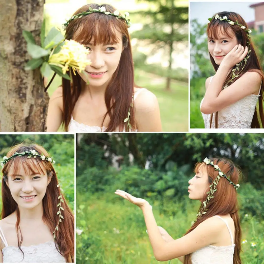 

Bridal Wedding Bohemian Flower Garland Headbands Headdress Bridesmaid