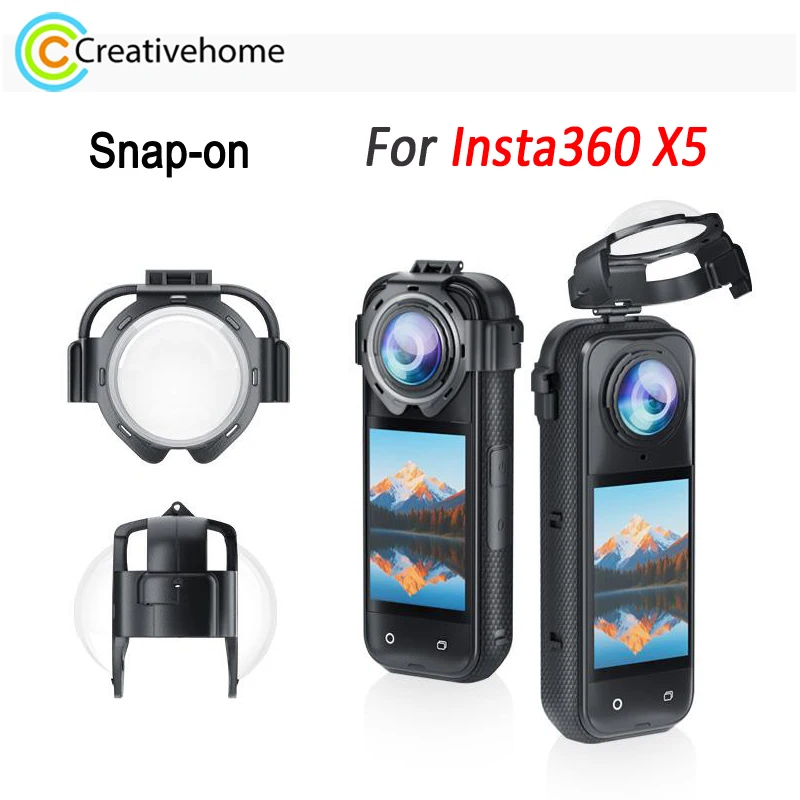 PULUZ Snap-on Lens Guard For Insta360 X5 Camera Optical Tempered Glass Lens Guard Protective Cover