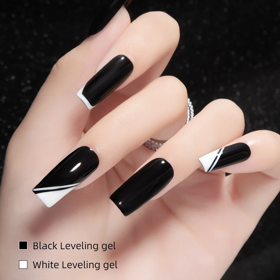 RS NAIL 10ml Self Leveling Gel Nail Polish Natural Black White Semi Permanent Nail Art Manicure Soak Off LED Gel Nail Varnishes