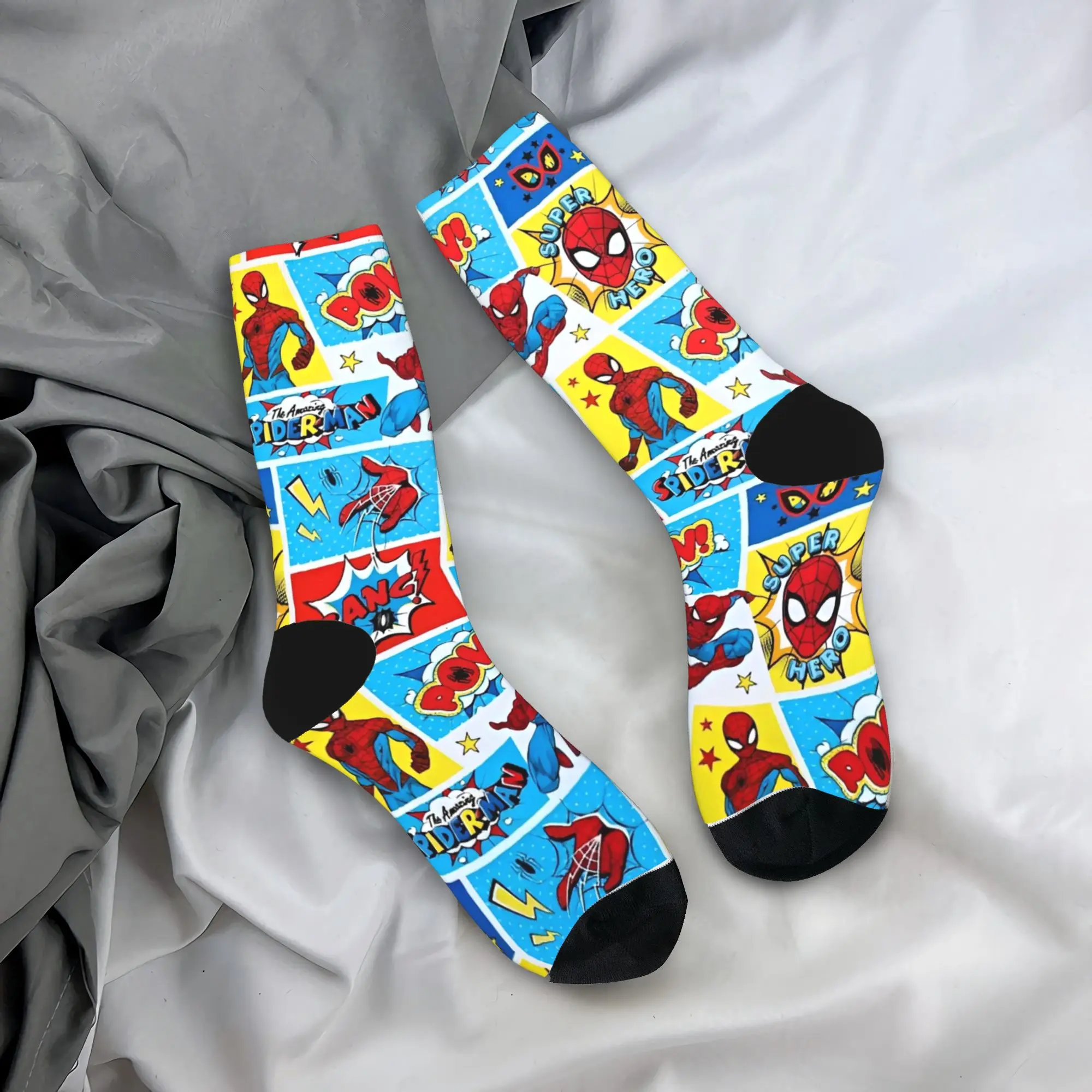 ファッションメンズソックスカジュアルスパイダーマンヒーローソックスポリエステルスポーツ女性靴下春夏秋冬