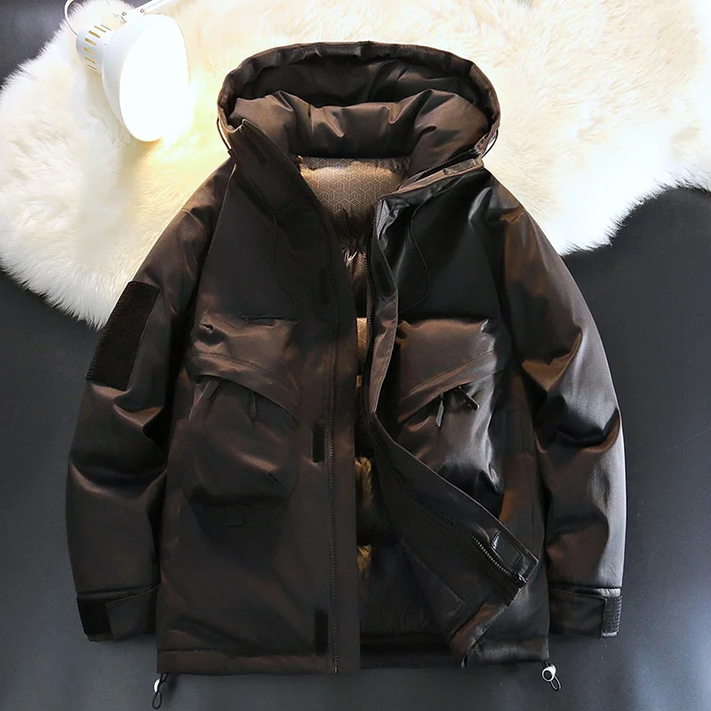 

2025 High Quality Men's Winter Jacket Trendy Casual Thickened Graphene Warm Hooded Parka Snow Ski Very Cold Cotton-padded Coat