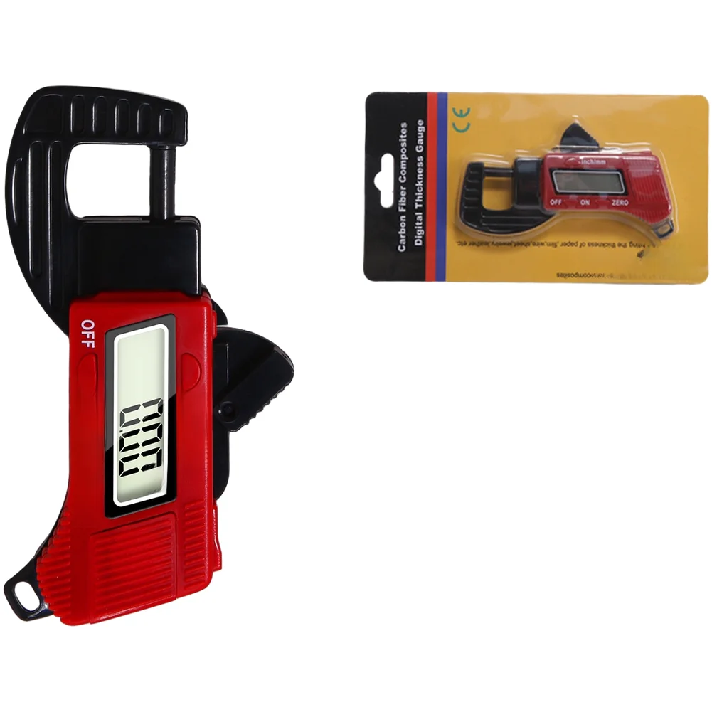 Digital Thickness Gauge 0.01mm Resolution LCD Display For Leather Paper Board Jewelry Plastic Body Measuring Tool Red Blue