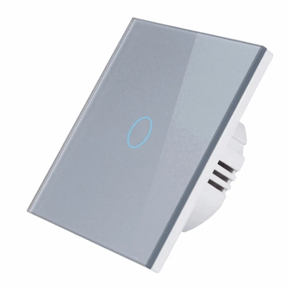 EU Standard Touch Sensor Switch 1/2/3 Gang Glass Panel Wall Light Switch No Neutral Wire LED Backlight Smart Switch Home Wall