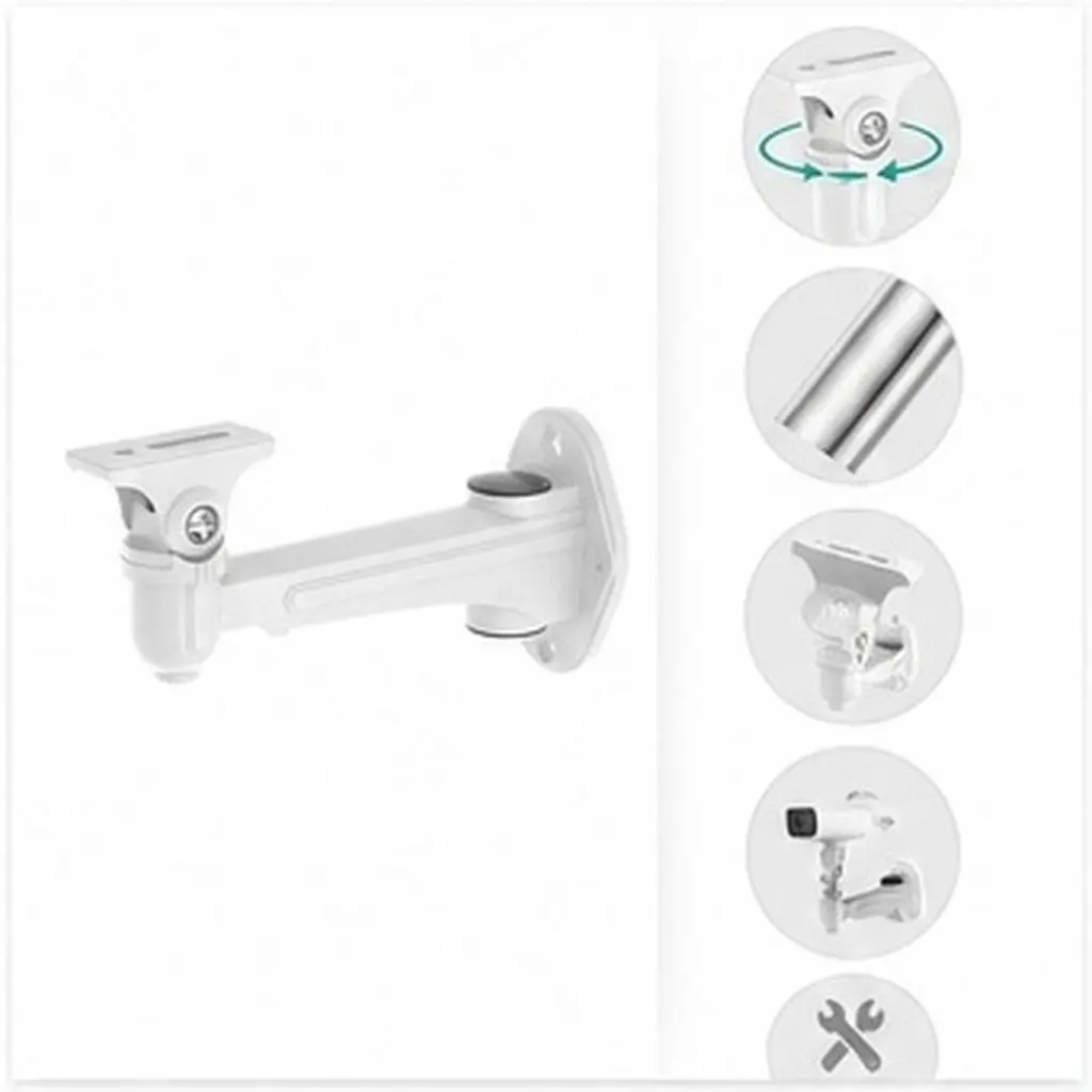 Indoor Outdoor Security Camera Wall Mount White Adjustable 360 Degree Cctv Camera Bracket Holder Security Wall Mount