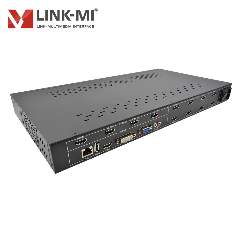 3x4 Video Wall Controller 1080P with Zoom Function, HDMI/DVI/VGA/USB Input, front panel buttons,remote/RS-232/central Control