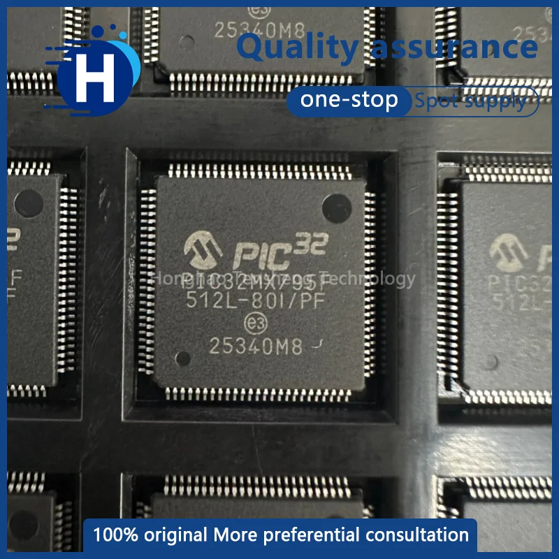 1 piece of high-quality PIC32MX795F512L-80I/PF microcontroller chip (IC) in a TQFP-100 package