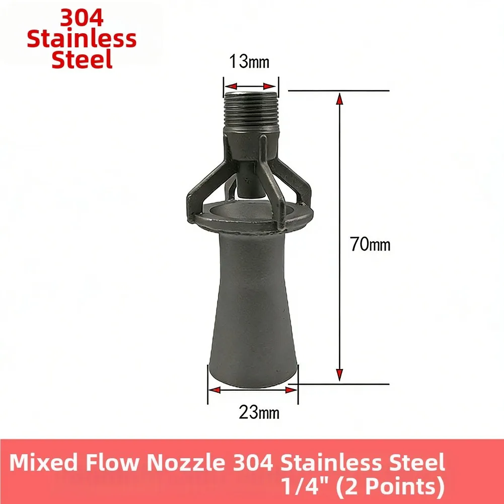Eductor Jet Agitation Nozzle 3-5x Exit Flow Rate Clog Resistant Innovative Eductor Design Nozzle Mixing Nozzle Size As Shown