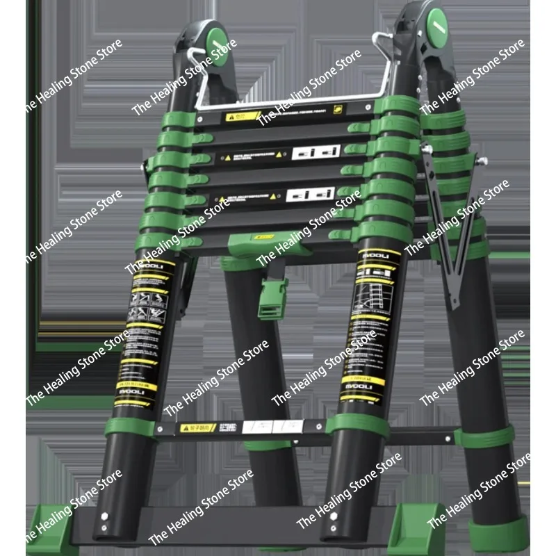 Picture 6: New High-end Telescopic Ladder Thickened Engineering 30 Step Household Ladder Aluminum Alloy Multifunctional Ladder