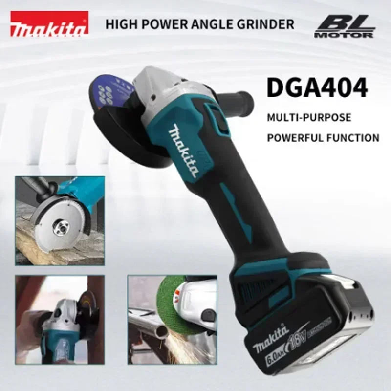 

18V Makita DGA404 125mm⚒ Brushless Lithium Electric Angle Grinder Rechargeable Cutting Machine High Power Polishing Machine