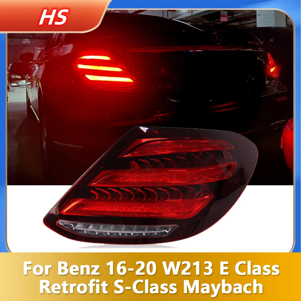 Car LED Taillight Assembly For Mercedes Benz E Class W213 2016-2020 Modified S-Class Maybach Three Bar Rear Tail Lamp