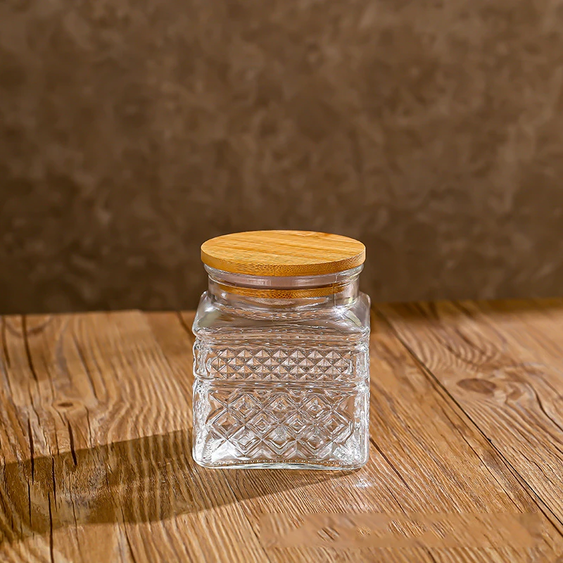 Transparent Sealed Jar Glass Jar Grain Storage Jar with Lid Moisture-proof Jar Kitchen Storage Bottle Tea Jar Storage Jar 800ml