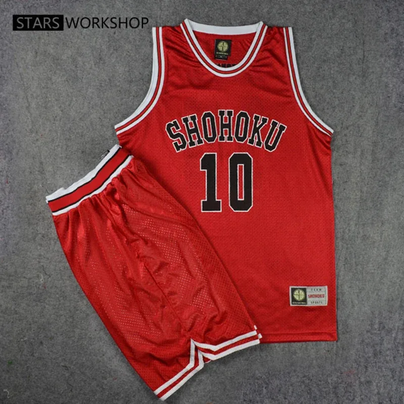 أنيمي تأثيري حلي Slamdunk جيرسي شوهوكو مدرسة كرة السلة فريق Kaede Rukawa Hanamichi Sakuragi قميص ملابس رياضية موحدة