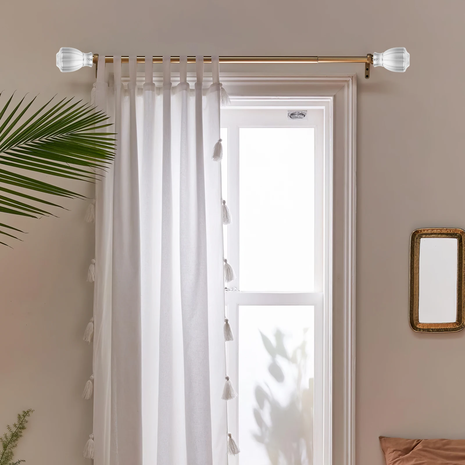 

6pcs Curtain Finials Drapery Rod End Caps Decorative Curtain Rod End Plug For Home Living Room Window Hardware Accessories