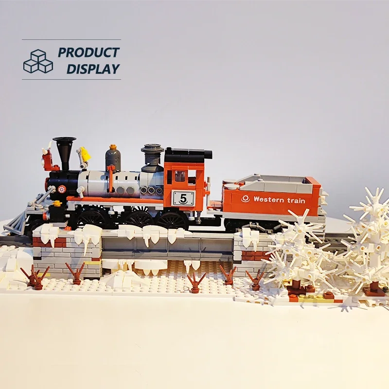 Technical Train Model Building Blocks Plastic Steam Locomotive Train Bricks Playable Assembly Ideas Railway Toys For Kids Gifts