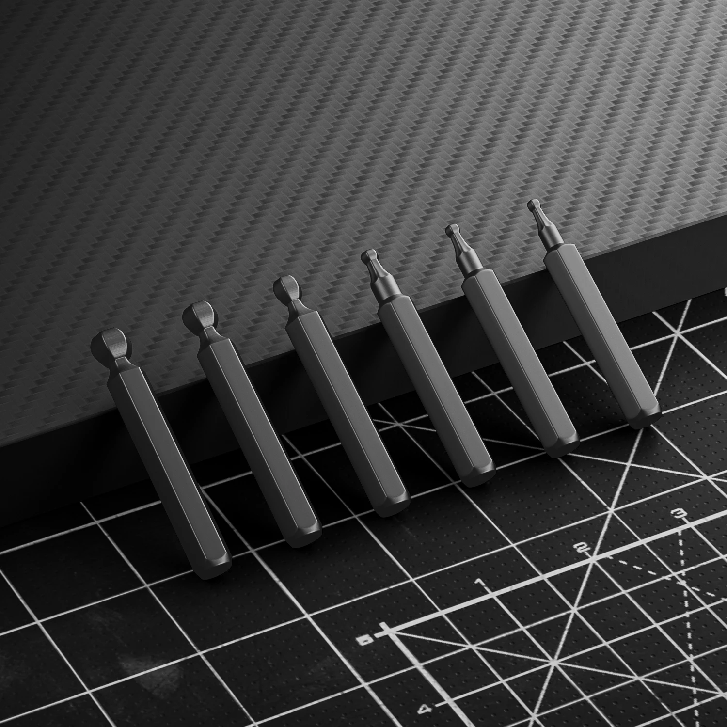 JAKEMY 6PCS HEX BALL BIT Chrome Finished Torx Screw Head Steel Handle for DIY & Industrial Use