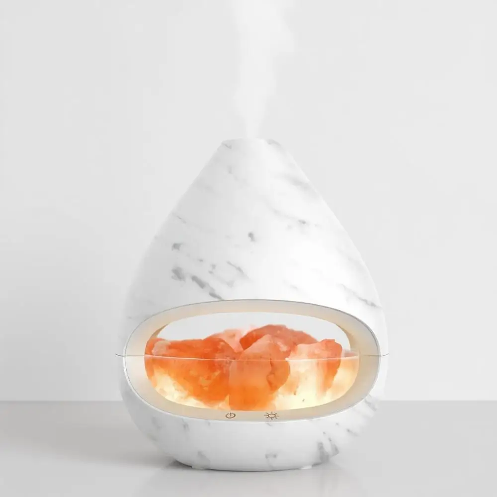 

Соляная лампа-аромадиффузор 2-в-1, 100% натуральная соль, атмосферное освещение, резервуар на 160 мл, 16 часов работы (мрамор)