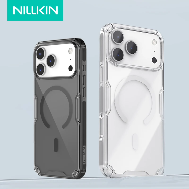 

Чехол для 17 Pro, 17 Pro Max, iPhone Air, чехол NILLKIN, магнитный, прозрачный, жесткий, из ПК, ТПУ, задняя крышка для телефона