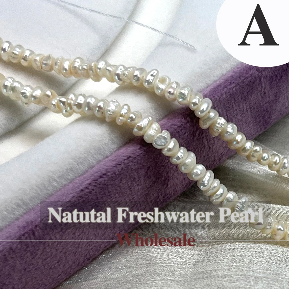 Punch Natural Freshwater Pearl Beads Four Sided Light Pearl Loose Beads for Make Jewelry DIY Bracelet Necklace Accessories 3-4mm