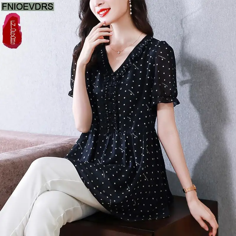 L-5XL Loose Clothes 2023 Women European Fashion Elegant Office Lady Work Basic Shirt Casual Tunic Peplum Tops And Blouses