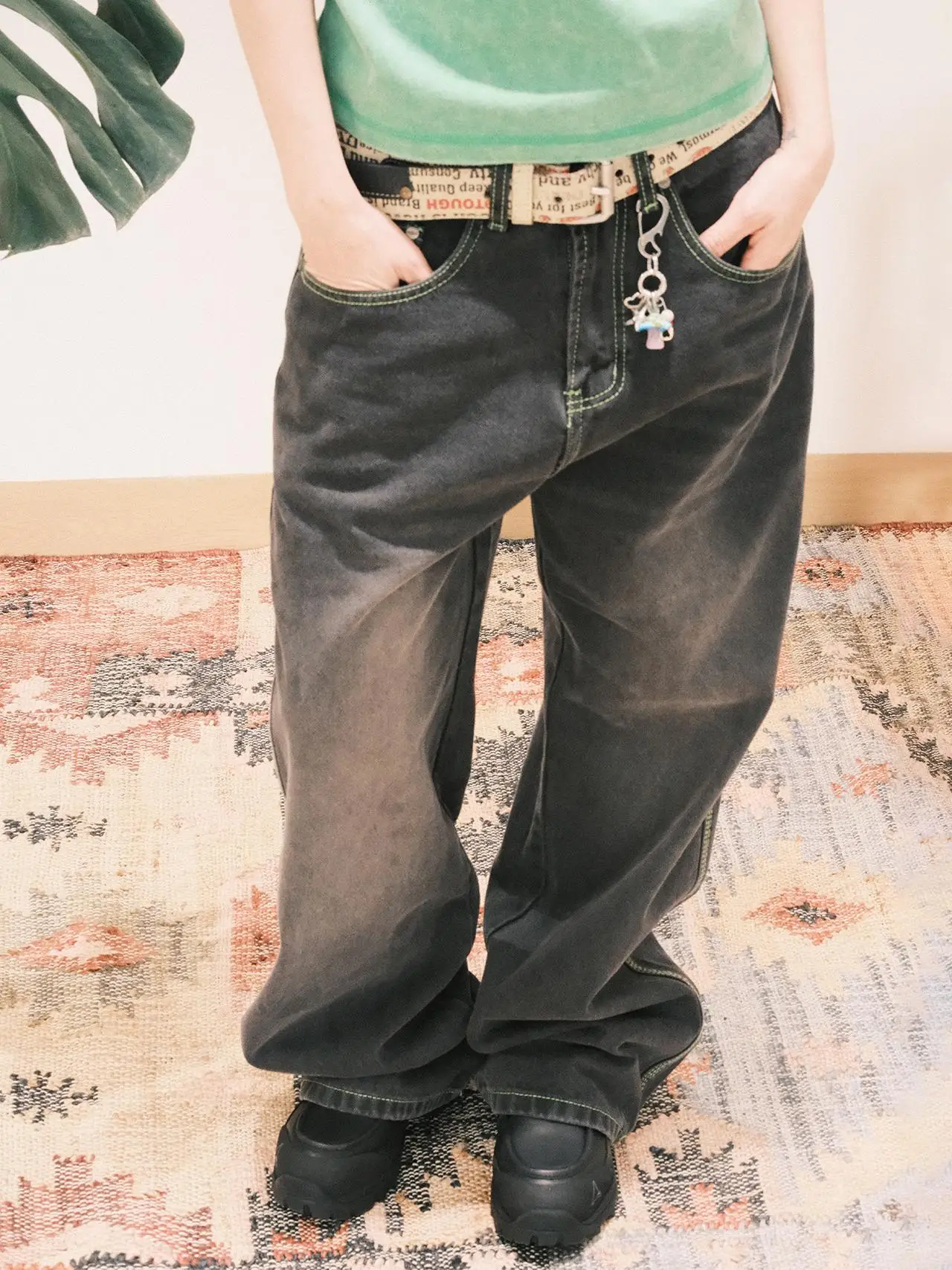 

Джинсы Bla Waed: женские прямые брюки с ретро-дизайном, узором в виде молнии, винтажные, повседневные, в стиле High Street Fashion