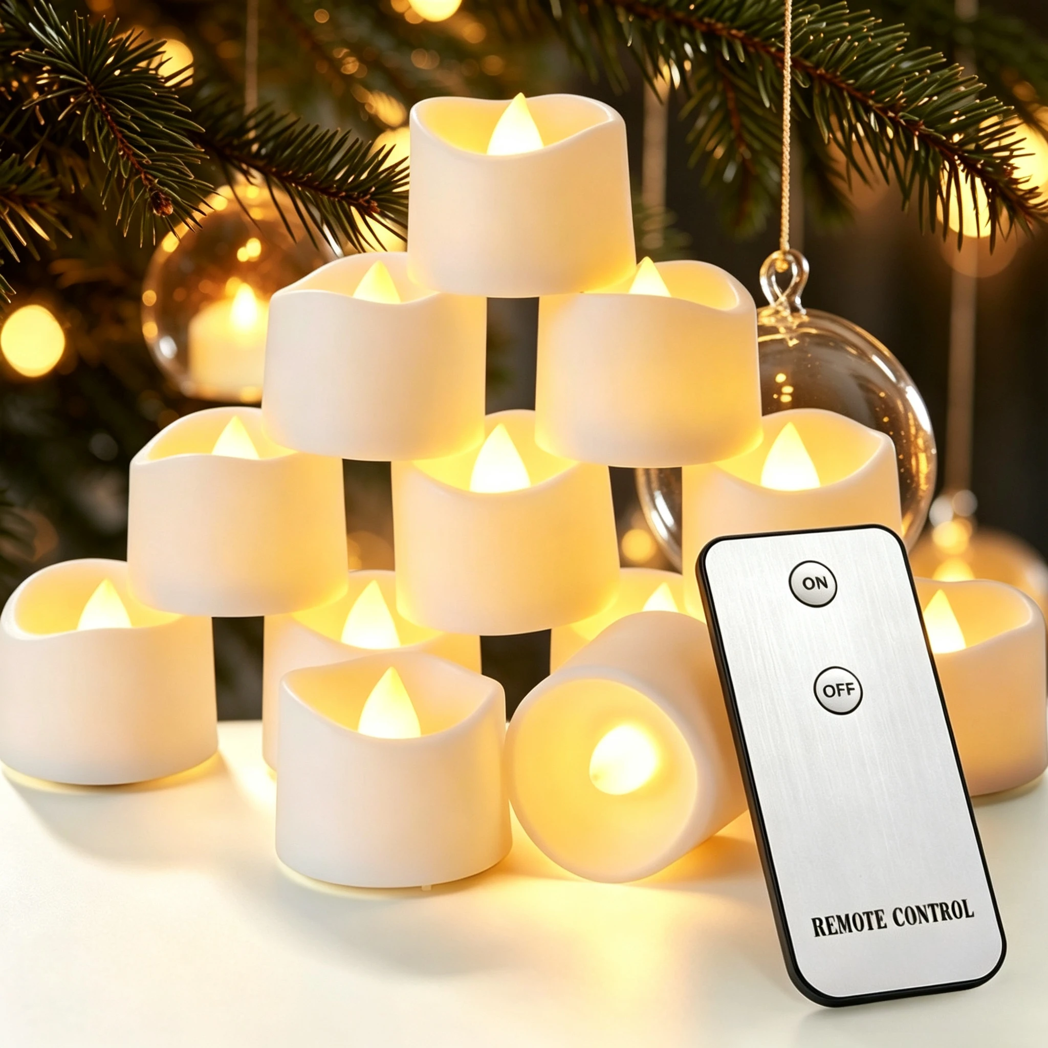 On/Off Remote Led Candles Battery Operated Electric Realistic Flicker Bright Long Last 100+Hours for Halloween Christmas Wedding