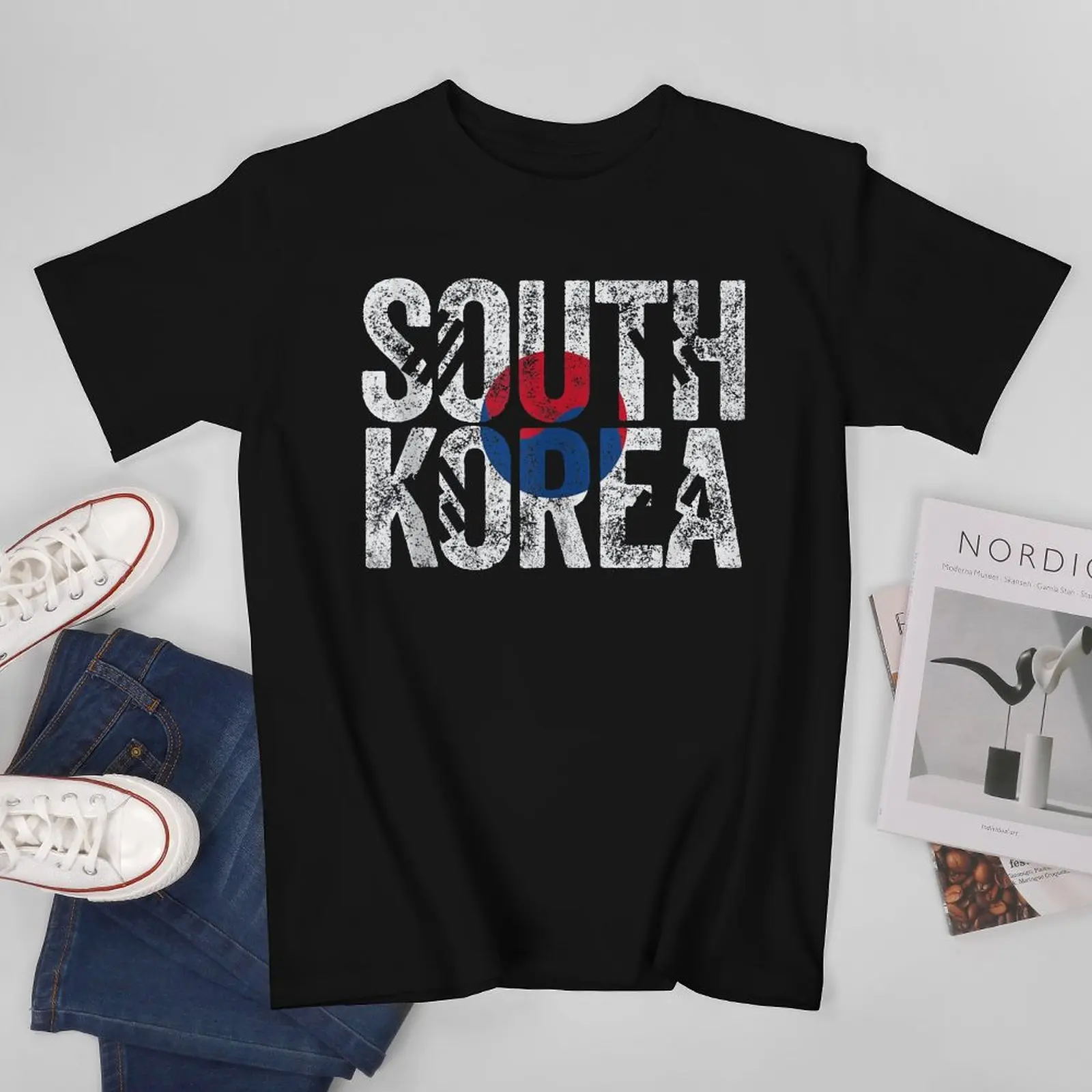 Men T-shirt South Korea Flag Cool South Korean Fans T Shirt Men\'s tee 100% Cotton XS-5XL O-neck Tshirt Fashion Short Sleeve