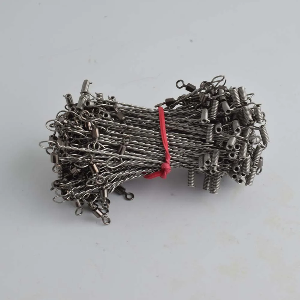 100 Stück Ausgleichshaken, Tracking-Lead-Arm-Verbinder, drehbare Angelvorrichtungen, T-förmige Anti-Wickel-Stahlseil-Ausgleichsleinen – Detail 3